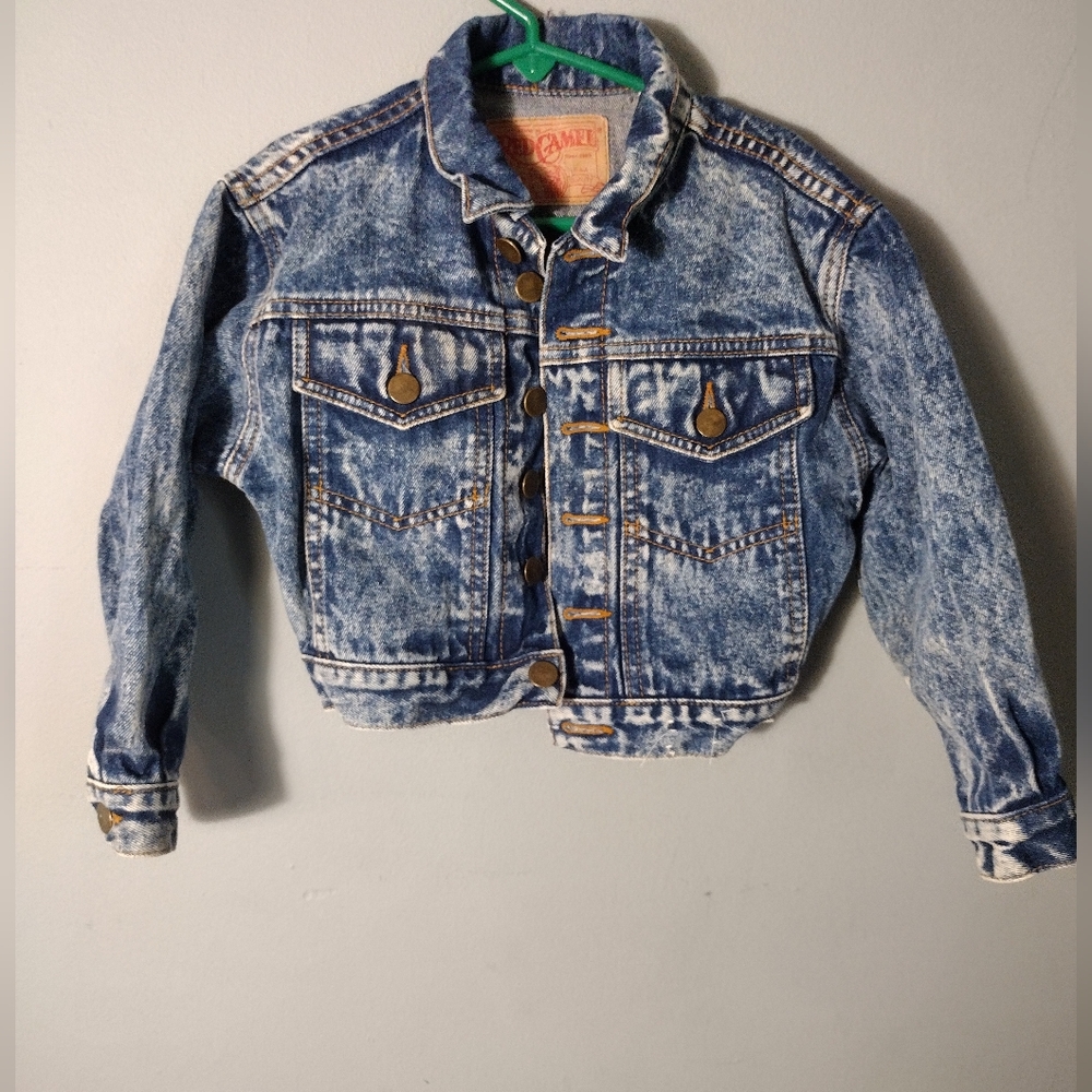 Vintage Red Camel acid wash jean jacket
